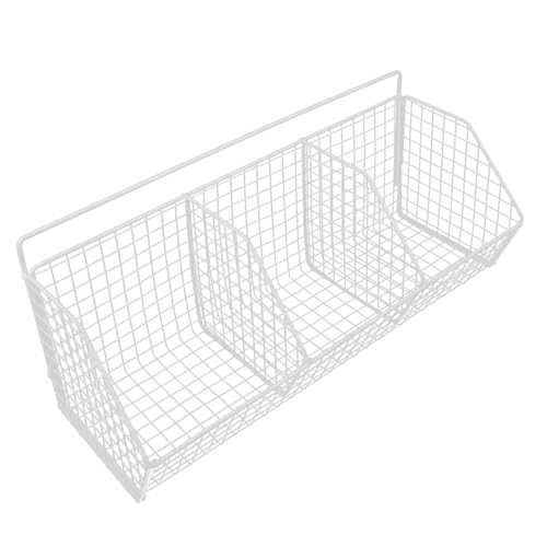 OSOLADY An Der Wand Befestigter Aufbewahrungskorb Körbe Aufschlag Drahtkorb-wandhalterung Multifunktional Zwiebeln Hängender Zwiebelkorb Gemüse Gewebte Pflanzenkorb Weiß Kohlenstoffstahl von OSOLADY