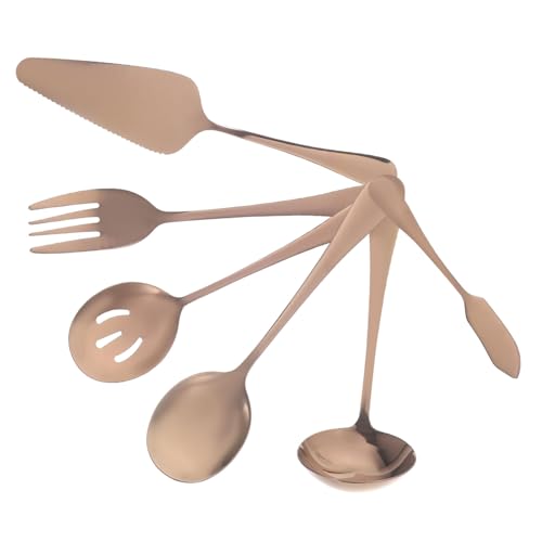 OSOLADY Edelstahl Roségold Partybesteck Servierbesteck Gabel Löffel Steakmesser Ergonomisch Komfortabel für Hotel Restaurant Hochzeit Familienessen OSOLADY Edelstahl Roségold Partybesteck Servierbesteck Gabel Löffel Steakmesser Ergonomisch Komfortabel für Hotel Restaurant Hochzeit Familienessen von OSOLADY