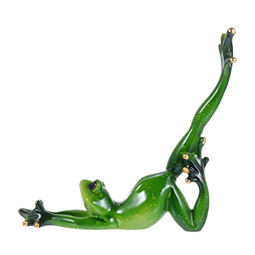 OSOLADY Yoga Statue Resin Dekorationsfigur Yoga-Frosch Für Schreibtisch Garten Und Aquarien Einzigartiges Kunstwerk Mit Feiner Handwerkskunst Realistische Darstellung Und Elegantes Design von OSOLADY