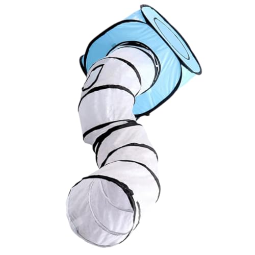 OSOLADY Faltbarer Katzenzelt Tunnel S Form Mittlere Blau Platzsparend Modisches Streifendesign Einfach zu Montieren Interaktives Katzenspielzeug für Drinnen OSOLADY Faltbarer Katzenzelt Tunnel S Form Mittlere Blau Platzsparend Modisches Streifendesign Einfach zu Montieren Interaktives Katzenspielzeug für Drinnen von OSOLADY