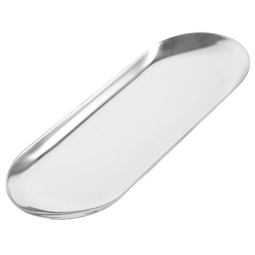 OSOLADY Fischplatte aus Edelstahl Untersetzer Taco Teller besteck rostfrei dessert schalen - Serviertablett oval Servierplatte mit Griffen Vorspeise dekoratives Tablett Rostfreier Stahl von OSOLADY