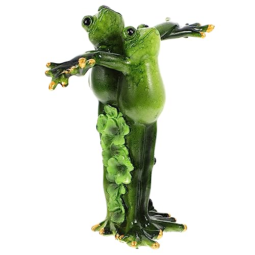 OSOLADY Frosch Gartenfigur aus Hochwertigem Harz Lustige Frosch Statue für Innen und Außenbereich Dekoration für Regal Desktop und Garten als für Freunde von OSOLADY