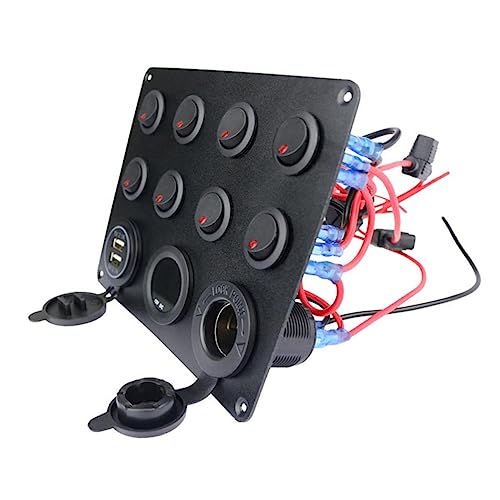 OSOLADY Gang Schalterpanel mit USB Ladeanschlüssen und Voltmeter für Auto Boot Vielseitig Einsetzbar für Lichter und Geräte von OSOLADY