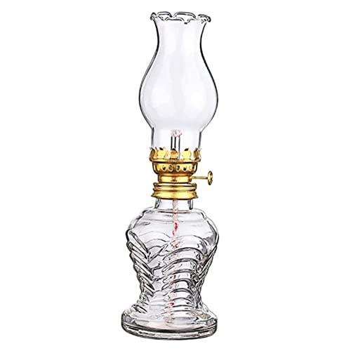 OSOLADY Glas-öllampe Mit Dochtdesign Innenraumlaterne Aus Transparentem Glas Petroleumlampe Für Zuhause Retro-Vintage-öllampe Einfache Installation Und Bedienung von OSOLADY