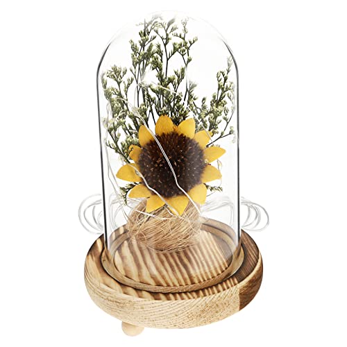 OSOLADY Glasabdeckung Sonnenblumen Dekoratives Ornament Künstliche Blumen Dekoration Für Schreibtisch Oder Andere Orte Innenraum Valentinstagsgeschenk von OSOLADY