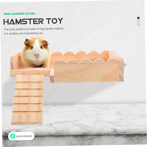 OSOLADY Hamsterplattform aus Holz mit Leiter Kleine Kleintier spielplattform für Hamster Meerschweinchen und Zwerghamster Stabile Kletterleiter für Käfig Einfach zu Montieren und Sicher von OSOLADY