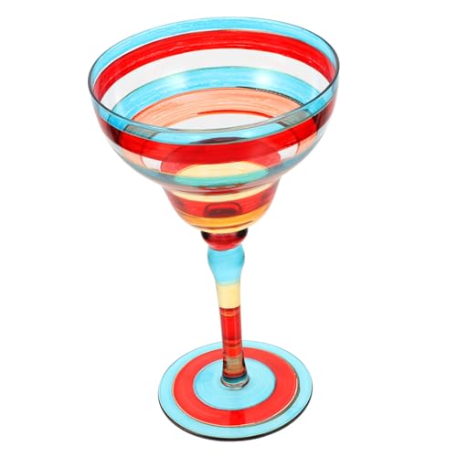 OSOLADY Handbemaltes Margarita Glas aus Transparentem Glas Dekoratives Weinglas für Hochzeit Bar Party Vielseitig Verwendbar Einzigartiges Design mit Roter OSOLADY Handbemaltes Margarita Glas aus Transparentem Glas Dekoratives Weinglas für Hochzeit Bar Party Vielseitig Verwendbar Einzigartiges Design mit Roter von OSOLADY