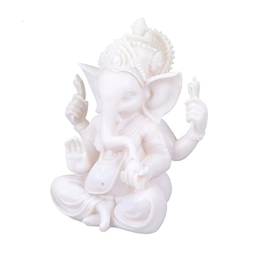 OSOLADY Harz Elefant Statue Mittelgroße Tempelskulptur für Wohnkultur Deko für Tisch Regal und Esstisch für Hindu Kunstliebhaber von OSOLADY