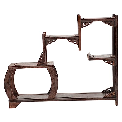 OSOLADY Holz Antikes Regal Curio Display Rack Robuste Dekoration für Wohnzimmer Büro und aus Hochwertigem Holz Einzigartiges Design Langlebig und Charmant OSOLADY Holz Antikes Regal Curio Display Rack Robuste Dekoration für Wohnzimmer Büro und aus Hochwertigem Holz Einzigartiges Design Langlebig und Charmant von OSOLADY
