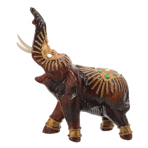 OSOLADY Holz Elefant Statue Dekofigur Einzigartige Tier Skulptur für Raumgestaltung Handgefertigt für Dekoration von Schreibtisch Bücherregal und Wohnzimmer von OSOLADY