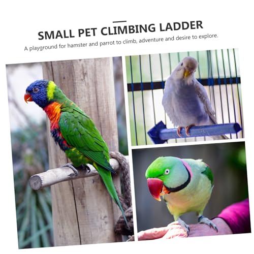 OSOLADY Holz kletterleiter für Vögel und Kleintiere mit Natürlicher Holzspielplatz für Papageien Wellensittiche und Hamster Sicheres Kletterspielzeug für Vogelkäfig und Haustierzubehör von OSOLADY