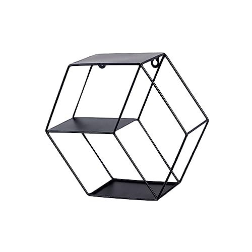 OSOLADY Kreatives Nordisches Hexagon Wandregal aus Doppeltes Ablagesystem für Schlafzimmer und Wohnzimmer Wandhängendes ohne Bohren von OSOLADY