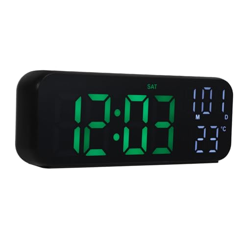 OSOLADY Moderne LED Digitaluhr mit Thermohygrometer Eleganter für Nachttisch und Schreibtisch aus Robustem ohne Batterie mit Grünem Licht OSOLADY Moderne LED Digitaluhr mit Thermohygrometer Eleganter für Nachttisch und Schreibtisch aus Robustem ohne Batterie mit Grünem Licht von OSOLADY
