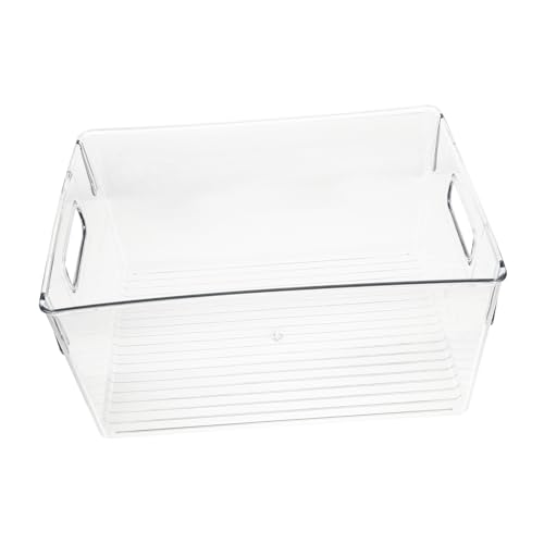 OSOLADY Multifunktionale Aufbewahrungsbox aus Robustem Kunststoff Transparenter Buch Organizer mit Tragegriff Stapelbar für Schule Büro Zuhause und Studenten zur Ordentlichen Bücher und von OSOLADY