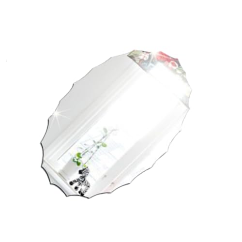 OSOLADY Ovaler Spiegelaufkleber aus Silber Kreativer Funktionaler Wandaufkleber für Badezimmer Selbstklebend für Glatte Oberflächen Wie Wände Fliesen und Möbel von OSOLADY