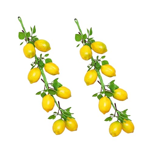 OSOLADY Pack Künstliche Zitronenschnur für Dekoration Hängende Obststütze für Party Garten und Büro Hochwertige und Wetterfeste mit Naturgetreuer von OSOLADY