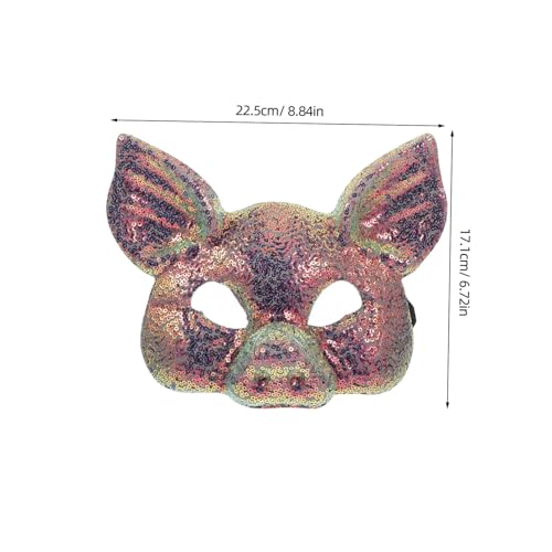 OSOLADY Pig Masquerade Maske mit Elastischem Band Leichte Party und Karnevalsmaskerade Schimmernde Pailletten Niedliches Schweinedesign Vielseitig für Cosplay und Maskenbälle Geeignet von OSOLADY