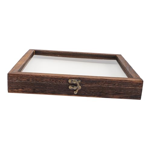 OSOLADY Probenhalter Anzeige Figur Probenständer Fall Deckel Vitrine aufbewahrungsdose Storage Boxes abdeckplane durchsichtig schmuckbox Schmetterlinge Musterkoffer Probenbehälter hölzern von OSOLADY