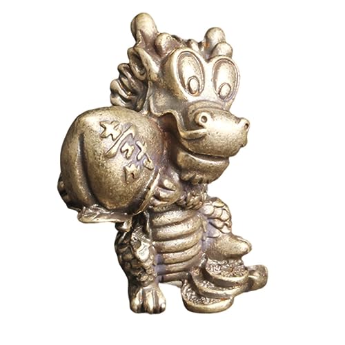 OSOLADY Retro Dinosaur Statue mit Langlebigkeits für Schreibtisch Kreative Tischdeko Einzigartiges für Geburtstage Hochwertiges Design aus Messing für Büro und Wohnräume von OSOLADY