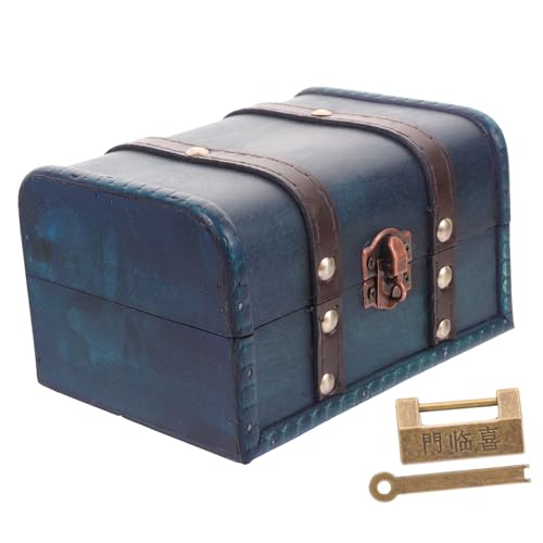 OSOLADY Retro Holz Schmuck Aufbewahrungsbox mit Schloss Kompakte Vintage Holzschatulle für Schmuck Handgefertigte Schmuckkiste aus Massivem Holz von OSOLADY