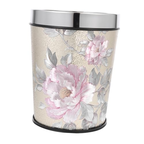 OSOLADY Retro Stil Abfalleimer aus Edelstahl ohne Deckel Robuster Müllbehälter für Badezimmer und Haushalt Stilvoller Papierkorb mit Dekorativem Blumenmuster Praktischer Mülleimer für OSOLADY Retro Stil Abfalleimer aus Edelstahl ohne Deckel Robuster Müllbehälter für Badezimmer und Haushalt Stilvoller Papierkorb mit Dekorativem Blumenmuster Praktischer Mülleimer für von OSOLADY