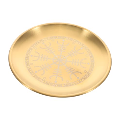 OSOLADY Rundes Altartablett Kompliziertes Metalldesign Teelicht-mittelstück Für Spirituelles Zuhause von OSOLADY