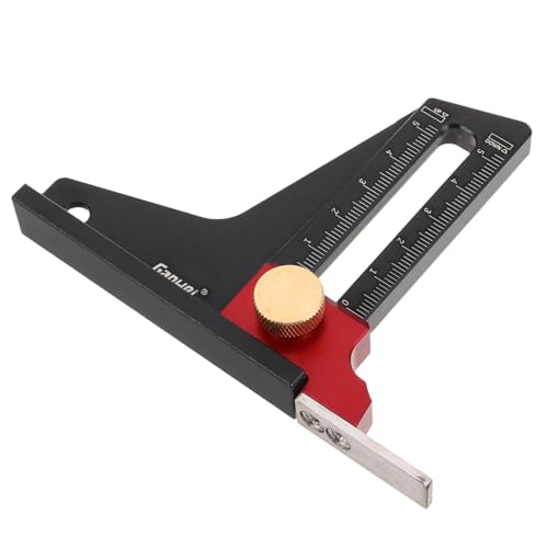 OSOLADY Sägebleitungslehrer Holzbearbeitungshöhe Lineal Werkzeug Zur Tiefenmessung Messwerkzeug Für Die Holzbearbeitung Router-tabellen-setup-blöcke Höhenmesser Aluminiumlegierung Black von OSOLADY