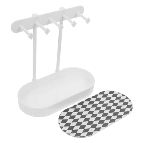 OSOLADY Schmuckständer mit Ringablage Minimalistischer Schmuck Organizer für Ohrringe Ringe und Armbänder Eleganter Aufbewahrungsbaum für Schreibtisch Weiß von OSOLADY