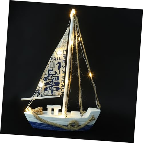 OSOLADY Segeldekoration Boot Küstendekor nautisch schreibtischregal buchattrappe Holzsegelschiff-Modell bucheregale bastelst tablez Segelschiff Modell schmuck für segelschiffe hölzern von OSOLADY