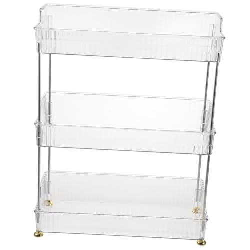 OSOLADY Stufiges Badregal Stehend Klarer Badezimmer Organizer mit Doppeltem Ablagefach Moderner Kosmetikhalter für Toilettenartikel Einfache Montage Platzsparend für Waschbecken und Theke OSOLADY Stufiges Badregal Stehend Klarer Badezimmer Organizer mit Doppeltem Ablagefach Moderner Kosmetikhalter für Toilettenartikel Einfache Montage Platzsparend für Waschbecken und Theke von OSOLADY