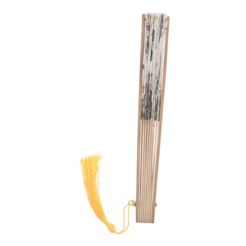 OSOLADY Tinte und Waschseide -Stoffventilator Seidenfächer mit Quaste Blume faltbarer Handfächer Blumenfalt -Handheld -Lüfter Handfaltbarer Blume Handheld Faltlüfter Seidentuch von OSOLADY
