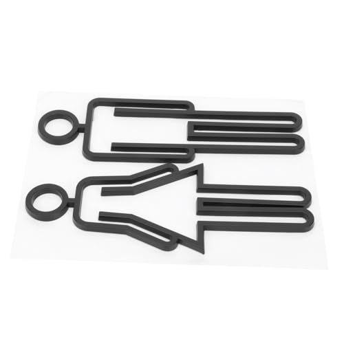 OSOLADY Toilettenschilder für Damen und Herren aus Hochwertigem Metallimitat Dekorative Wc Türschilder in Schwarz Praktische Badezimmer Hinweisschilder für Zuhause Büro und Gastronomie von OSOLADY