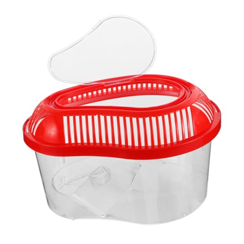 OSOLADY Tragbarer Kleiner Terrarien Aquarium mit Deckel und Griff Kunststoff Reptilien Transportbox mit Sonnenplattform Belüftungslöchern Geeignet für Echsen Schildkröten und Fische Rot OSOLADY Tragbarer Kleiner Terrarien Aquarium mit Deckel und Griff Kunststoff Reptilien Transportbox mit Sonnenplattform Belüftungslöchern Geeignet für Echsen Schildkröten und Fische Rot von OSOLADY