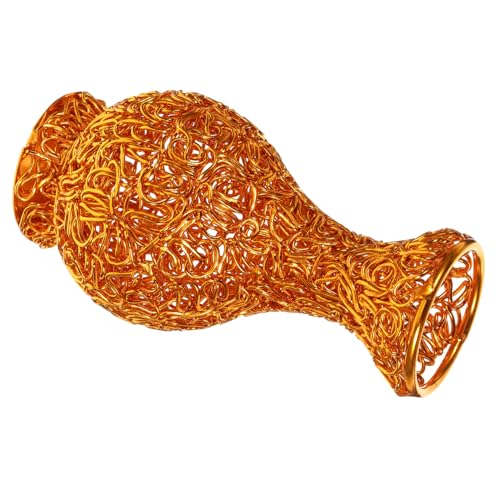OSOLADY Vase Terrarienglas Terrarienset Wohnkultur Dekorative Wohnaccessoires Blumenbehälter Pflanzgefäß Aus Aluminiumdraht Basteln Sie Farbigen Aluminiumoxiddraht Golden von OSOLADY