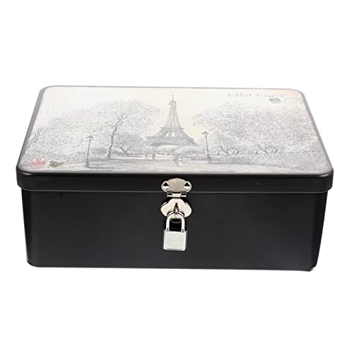 OSOLADY Vintage Blechaufbewahrungsbox mit Schloss Großer Tisch Organizer für Süßigkeiten und Schmuck Robuste Langlebige Blechhülle mit Guter Abdichtung OSOLADY Vintage Blechaufbewahrungsbox mit Schloss Großer Tisch Organizer für Süßigkeiten und Schmuck Robuste Langlebige Blechhülle mit Guter Abdichtung von OSOLADY