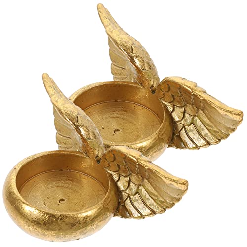 OSOLADY Vintage Flügel Teelichthalter aus Resin Dekorativer Kerzenständer für Romantische Abende Set Gold für Wohnzimmer und Festlichkeiten OSOLADY Vintage Flügel Teelichthalter aus Resin Dekorativer Kerzenständer für Romantische Abende Set Gold für Wohnzimmer und Festlichkeiten von OSOLADY