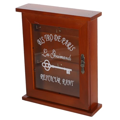OSOLADY Vintage Holz Schlüsselkasten Wandmontage Wanddeko Eingangsbereich Rustikale Schlüsselbox aus Holz für Zuhause Organisator mit Glatter Oberfläche und Kompakter von OSOLADY