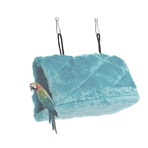 OSOLADY Plüschhängematte Für Papageien Vogelschlafbett Kletterbett Mit Doppelhaken Flachem Boden Blauer Farbe Für Käfig Oder Schreibtisch von OSOLADY
