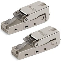 Osqi - 2 Stück werkzeugloser RJ-45 Cat6/6A Modularstecker Feldanschluss, Cat6A RJ45 geschirmt für 23-26AWG Installationskabel von OSQI