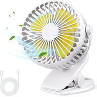 Leiser USB-Ventilator, tragbarer USB-Tischventilator mit wiederaufladbarem Akku, 3-Gang-360°-Rotations-Kühlventilator für Kinderwagen, Auto Leiser USB-Ventilator, tragbarer USB-Tischventilator mit wiederaufladbarem Akku, 3-Gang-360°-Rotations-Kühlventilator für Kinderwagen, Auto von OSQI