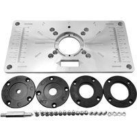 Tischeinlegeplatte aus Aluminiumlegierung mit 4 Ringen für Holzbearbeitungsbänke, 235 mm x 120 mm x 8 mm von OSQI