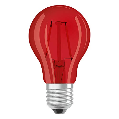 OSRAM Dekorative LED Lampe Décor mit E27 Sockel, Rot, 3000 K, 2,50 W, Ersatz für 15-W-Glühbirne, klar, LED STAR DECO CLASSIC A von Osram