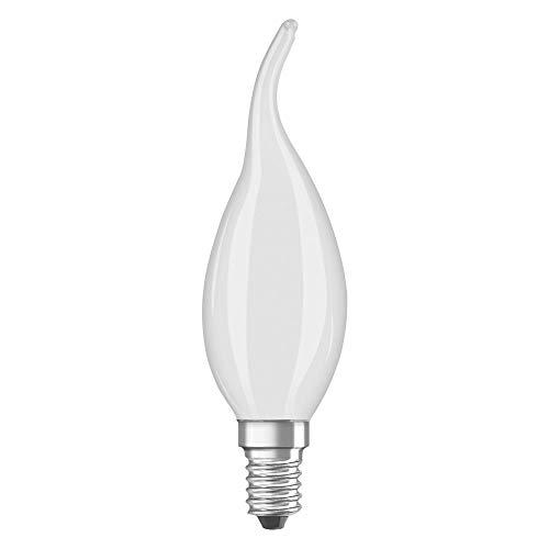 OSRAM Dimmbare Filament LED Lampe mit E14 Sockel, Warmweiss (2700K), Windstoß Kerze, 4W, Ersatz für 40W-Glühbirne, matt, LED Retrofit CLASSIC BA DIM von Osram