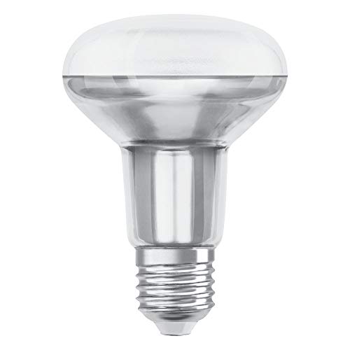 OSRAM Dimmbare R80 LED Reflektorlampe mit E27 Sockel, Warmweiss (2700K), Glas Spot, 5.9W, Ersatz für 60W-Reflektorlampe, LED SUPERSTAR R80 von Osram