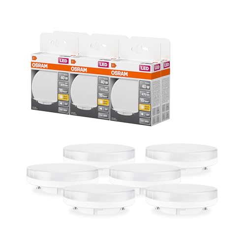 OSRAM LED Glas Spot mit GX53 Sockel, Warmweiss (2700K), Glas Spot mit 100 Grad Ausstrahlungswinkel, 6W, Ersatz für 40W-Glühbirne, 6er-Pack, Warmweiß von Osram