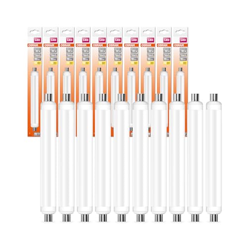 OSRAM LED-Stablampe Special S19 FR 60, lineare Form, 9W, 830lm, 2700K, warmweißes Licht, sehr geringer Energieverbrauch, lange Lebensdauer, LED-Alternative zu konventionellen Lampen,10-Pack von Osram