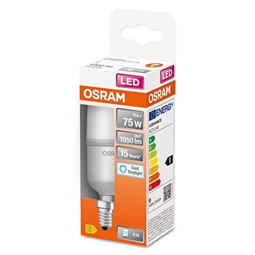 OSRAM LED Star Classic STICK, matte LED-Lampe in Stabform für E14 Sockel, Tageslichtweiß (6500K), 1050 Lumen, Ersatz für herkömmliche 75W-Glühbirnen, 1er-Pack von Osram