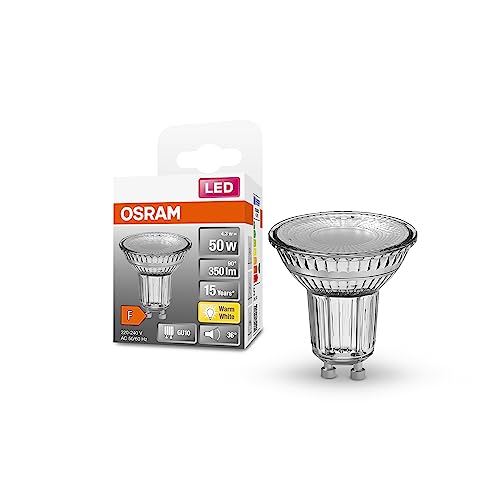 OSRAM LED Star PAR16 LED Lampe für GU10 Sockel, Reflektor-Lampe, GL, 350 Lumen, warmweiß (2700K), Ersatz für herkömmliche 50W Glühbirnen, nicht dimmbar, 6er-Pack von OSRAM Lamps