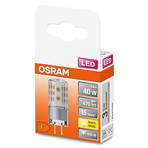 OSRAM LED Star PIN 40, LED-Pinlampe für GY6.35 Sockel, Warmweiß (2700K), 470 Lumen, Ersatz für herkömmliche 40W-Glühbirnen, 6er-Pack von Osram