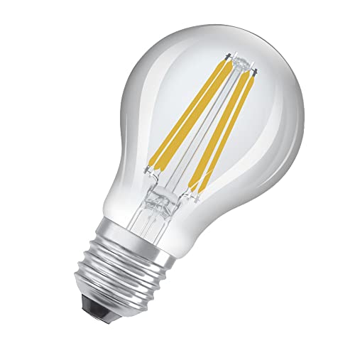 OSRAM LED Stromsparlampe, Filament Birne mit E27 Sockel, Warmweiß (3000K), 5 Watt, ersetzt herkömmliche 75W-Leuchtmittel, besonders hohe Energieeffizienz und stromsparend, 1er-Pack von Osram